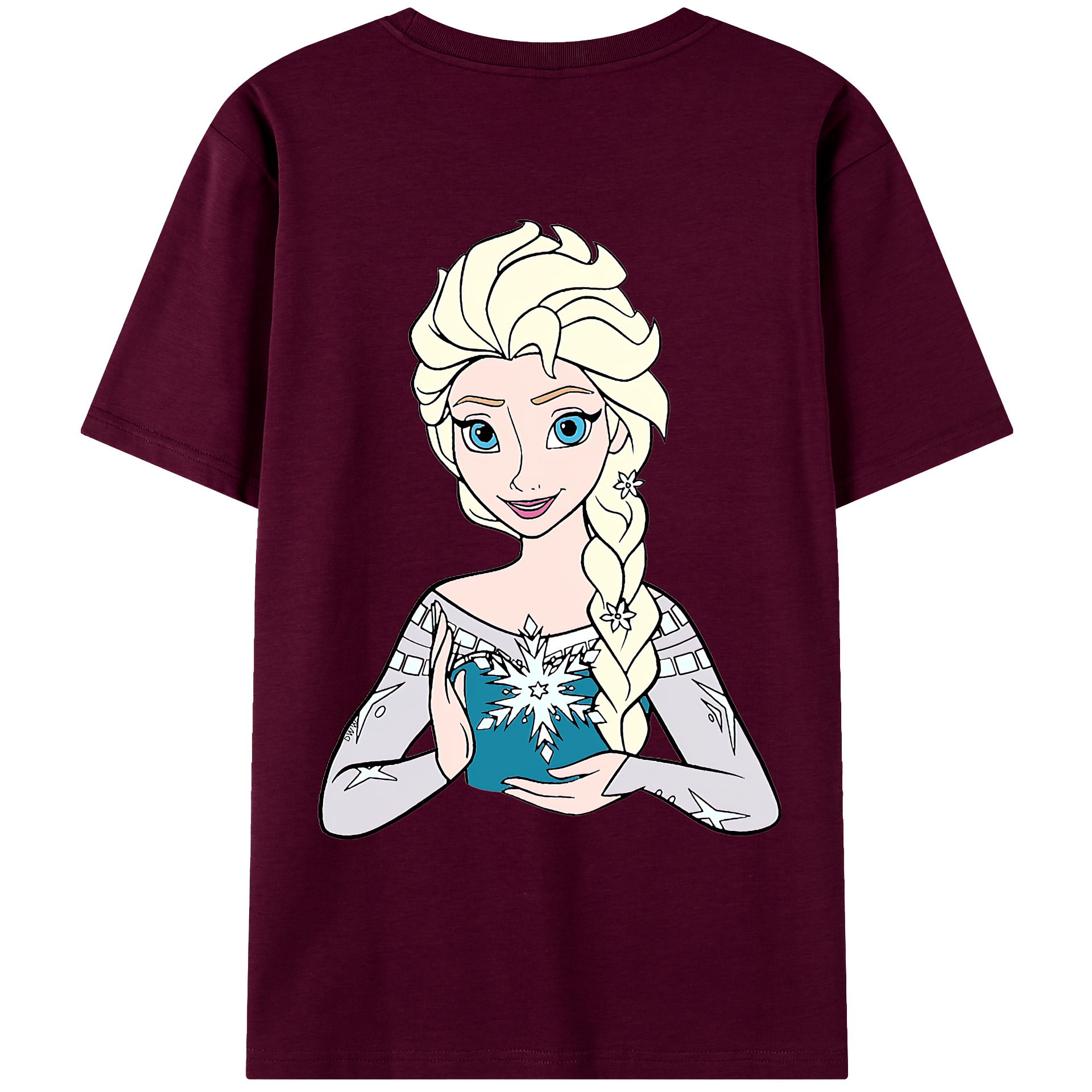 （画像用） アナと雪の女王 アンナ エルサ Frozen Anna Elsa レディース半袖Tシャツ(バックプリント)